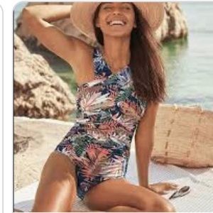 Garnet Hill ruched-front one piece swimsuit